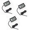 3pcs Digital Embedded Thermometer LCD Instant Read Refrigerator Aquarium Monitoring Display with Waterproof Detector