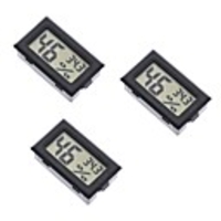 3pcs Digital Embedded Thermometer LCD Instant Read Refrigerator Aquarium Monitoring Display with Waterproof Detector