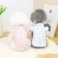 3Pcs Dog Cat Shirt / T-Shirt Cherry Fashion Cute Casual / Daily Outdoor Dog Clothes Puppy Clothes Dog Outfits Soft Rosy Pink Costume for Girl and Boy Dog Polyester Cotton miniinthebox
