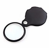 3pcs Portable Pocket Foldable 5X Jewelry Magnifier Eye Glass Lens Loupe Leather Case Tool Reading Magnify Lens
