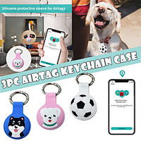 3Pcs Silicone Protective Case For Airtags Key Finder Cover Anti-lost Anti-Scratch Protective Sleeve Lovely Cartoon Pattern Soft Skin Cover For Apple Airtags Locator Tracker Accessories miniinthebox