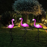 3pcs Solar Flamingo Garden Lights Outdoor Pathway Decoration Lights IP65 Waterproof Outdoor Solar Lawn Light Courtyard Lawn Passage Landscape Yard Holiday Decoration Lamp miniinthebox
