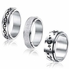3pcs stainless steel fidget band ring for women mens cool celtic moon star spinner rings stress relieving wedding promise spinner band rings set