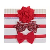 3pcs Toddler / Infant Unisex Active Black / Red Floral Polyester Hair Accessories Black / Purple / Red One-Size