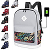 3pcs Travel Bag Laptop Backpack College Bookbag Large Capacity Waterproof with USB Charging Port Casual Outdoor Travel Nylon Fits 15.6 Inch Laptop Gift For Men and Women 321842 cm