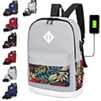 3pcs Travel Bag Laptop Backpack College Bookbag Large Capacity Waterproof with USB Charging Port Casual Outdoor Travel Nylon Fits 15.6 Inch Laptop Gift For Men and Women 321842 cm