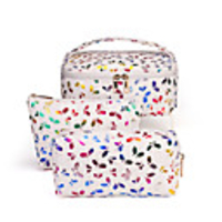 3pcs Travel Organizer Cosmetic Bag Travel Toiletry Bag Large Capacity Washable Travel Storage Durable Butterfly PU Leather Portable Foldable Luggage