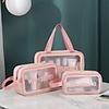 3pcs Travel Organizer Cosmetic Bag Travel Toiletry Bag Large Capacity Washable Travel Storage Durable Transparent PVC(PolyVinyl Chloride) Portable Foldable Luggage