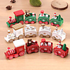 3pcs/set Christmas Wooden Small Train Wooden Painted Christmas Decoration Home With Santa Kids Toys New Year Gift