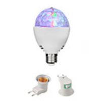 3W E27 DJ Disco Stage Light Ball Lamp RGB Rotating Ball Lamp for LED Bulb Family PartyBirthdayFestivalDesk Decoration(with E27 to EU Plug Adapter)