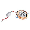 3x1W 240-260LM 6000-6500K Natural White Light Gold Crystal LED Ceiling Bulb (85-265V)