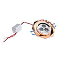 3x1W 240-260LM 6000-6500K Natural White Light Gold Crystal LED Ceiling Bulb (85-265V)