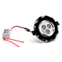 3x1W 270LM 6000-6500K White Light Black Acrylic Crystal Ceiling Lamp LED Bulb (85-265V)