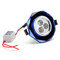 3x1W 270LM 6000-6500K White Light Blue Acrylic Crystal Ceiling Lamp LED Bulb (85-265V)