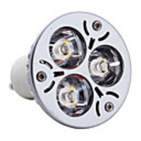 3x1W GU10 3 LED 300Lm 3000K Warm White Light Bulb 95-260V
