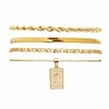 4-6pcs ankle bracelets set for women gold boho beach anklet chain adjustable foot jewelry for girls extremely simple style-4pcs-elizabeth ii-gold