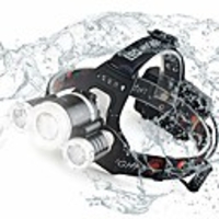 4 Headlamps Flashlight Waterproof Zoomable 3 Emitters with USB Cable Waterproof Zoomable Super Bright High-power Camping / Hiking / Caving Fishing Outdoor Black