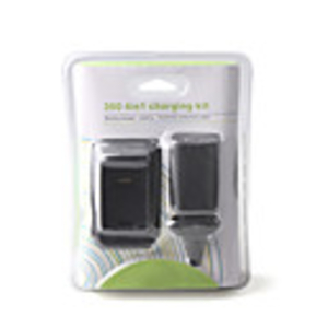 4-in-1 Charging Kit with Rechargeable Battery (4800mAH) for Xbox 360 Controller (Black)