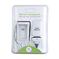 4-in-1 Charging Kit with Rechargeable Battery (4800mAH) for Xbox 360 Controller (White)