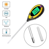 4 in 1 Digital PH Meter PH Tester Soil Water Moisture Test Meter Kit Temperature Sunlight Tester for Garden Farm Plant Seeding miniinthebox