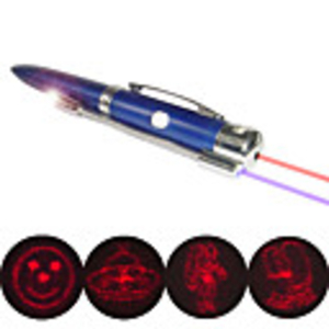 4-in-1 Laser Pointer in Red and Blue Bicolor and Ball Point Pen with Beam Torch Light