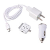 4-in-1 Mini AC/Car Charger for iPhone 3G/3GS/4 BlackBerry HTC