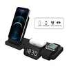 4 in 1 Wireless Charger with LED Digital Clock 15W Fast Charging Wireless Station Dock for Apple Watch SE 7 6 5 4 3 Air pods Pro iPhone 13 12 11 Pro Max Xr Xs 8 Plus Samsung S21 Ultra S20 Plus miniinthebox