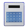 4" LCD 12-Digit Calculator Mouse Pad with USB 3-Port Hub - Blue White (1 AG13)
