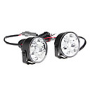 4-LED Ultra White Light Round Car Daytime Running Lamps (2-Pack)