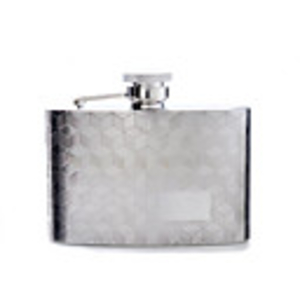 4 Oz hip Polished Stainless Steel Flask with Embossed pattern (Cubes)