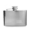 4 Oz hip Polished Stainless Steel Flask with Embossed pattern (Little squares)