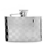 4 Oz hip Polished Stainless Steel Flask with Embossed pattern (Squares)