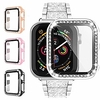 4 pack case For iWatch Apple Watch Series SE/6/5/4/3/2/1 44mm 40mm 38mm 42mm built in tempered glass screen protector anti-scratch hard pc bumper full body cover bling diamond rhinestone frame miniinthebox