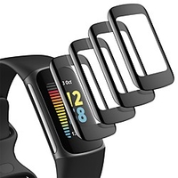4 Pack Screen Protector Compatible with Fitbit Charge 5 3D Full Coverage Screen Protector Cover Film Accessories for Charge 5 Smart Watch Anti-Scratch Crystal Clear miniinthebox