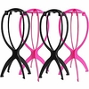4 pack wig stands for multiple wigs,  premium 14.2 portable collapsible durable wig holder wig dryer and wig display tool for women (2 black and 2 pink) (14.2 inch,  2 black and 2 pink) miniinthebox