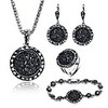 4 packs hoop pendant simulated diamond sparkly jewelry sets with bracelet - ring size 8