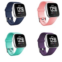 4 Packs Straps Compatible with Fitbit Versa/Versa 2/Fitbit Versa Lite for Women and Men 20mm Width Classic Soft Silicone Sport Strap Replacement Wristband for Fitbit Versa Smart Watch miniinthebox