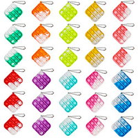 4 pcs Simple Fidget Toys Stress Relief Hand Toys Mini Pop Push it Fidget Toy Keychain for Kids Adults Mini Pop Push it Bubble Fidget Sensory Toys Office Desk Toy miniinthebox