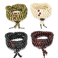4 pcs 8mm wood beaded bracelet for men women necklace buddhist beads elastic