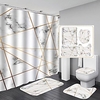 4 PCS Bathroom Shower Curtain Toilet Cover U Mat 3D Digital Printed Polyester Waterproof Good Soft And Breathable Optional