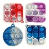 4 pcs Fidget Sensory Toy Mini Popit Pops Push Bubble Figet Simple Dimple Toy Keychain Ring Anti-stress Board Autism Educational Toy miniinthebox