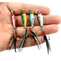 4 pcs Fishing Lures Jigs Metal Bait Fast Sinking Bass Trout Pike Sea Fishing Bait Casting Spinning Lead Metal / Jigging Fishing / Freshwater Fishing / Bass Fishing / Lure Fishing / General Fishing