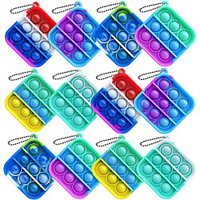 4 Pcs Mini Push pop Bubble Fidget Toy Simple Fidget Toy Keychain Bubble Pop Desk Toy Decompression Toys Suitable for All Age miniinthebox