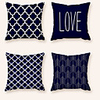 4 pcs Polyester Pillow Cover,  Geometric Square Zipper Polyester Traditional Classic