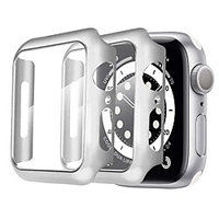 4 pcs Smartwatch Screen Protector for Apple Watch 44mm 42 40 38 41 45 Tempered Glass Screen Protector Apple Watch Series 7 / SE / 6/5/4 Full Coverage Bumper Hard Case with Screen Protector Built-in Overall Protective Cover-Black miniinthebox