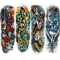 4 pcs Tattoo Stickers Temporary Tattoos Cartoon Series Body Arts Brachium