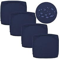 4 pcs Waterproof Seat Cushion Cover Outdoor Patio Garden Striped Water-Resistant Simple Square Zipper Traditional Classic Solid Color miniinthebox