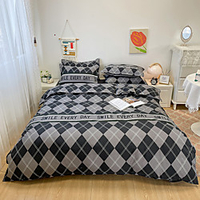 4-Piece Duvet Cover Set Hotel Bedding Sets Comforter Cover,  Include 1 Duvet Cover,  1 Flat sheet, 2 Pillowcases for Double/Full/King(1 Pillowcase for Single) miniinthebox