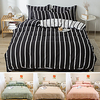 4-Piece Strip Duvet Cover Set Hotel Bedding Sets Comforter Cover,  Include 1 Duvet Cover,  1 Flat sheet, 2 Pillowcases for Double/Full/King(1 Pillowcase for Single) miniinthebox