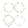 4 pieces layered pendant choker necklace gold layering chain choker for women girls (style b)